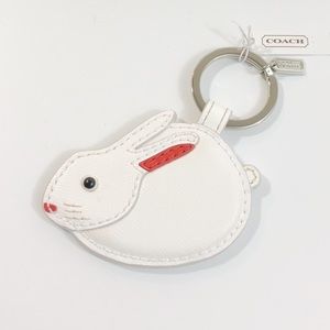 Coach | Accessories | Coach White Leather Rabbit Keychain Nwt F6253 ...